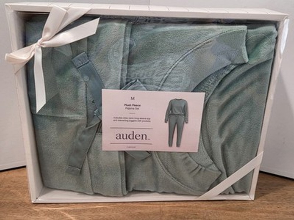 Auden Plush Fleece Pajama Set 2 Pc Size M Jogger Lounge Sleep NIB